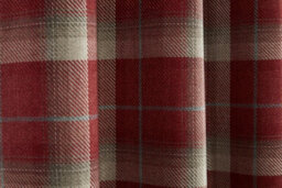 Sundour Carnoustie Red Checked Eyelet Blackout Curtains