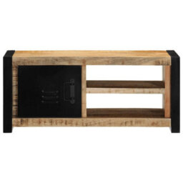 Berkfield Industrial Tv Cabinet 80X30X35 Cm Solid Rough Wood Mango - thumbnail 3