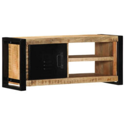 Berkfield Industrial Tv Cabinet 80X30X35 Cm Solid Rough Wood Mango - thumbnail 2
