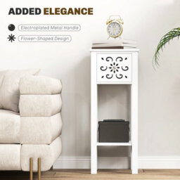 Wyld Haus Tonoto Set Of 2 Wooden Floral Cut-Out Accent Side Tables, White, Medium, Set Of 2 - thumbnail 4
