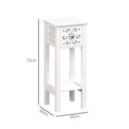 Wyld Haus Tonoto Set Of 2 Wooden Floral Cut-Out Accent Side Tables, White, Medium, Set Of 2 - thumbnail 3