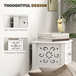 Wyld Haus Tonoto Set Of 2 Wooden Floral Cut-Out Accent Side Tables, White, Medium, Set Of 2 - thumbnail 6
