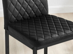 Furniturebox Set Of 2 Milan Black Diamond-Stiched Soft Touch Velvet Black Leg Padded Counter Stools - thumbnail 6