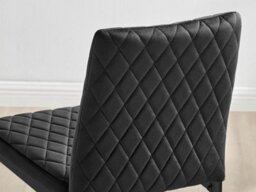 Furniturebox Set Of 2 Milan Black Diamond-Stiched Soft Touch Velvet Black Leg Padded Counter Stools - thumbnail 7