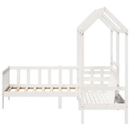 Berkfield Day Bed And Bench Set With Roof Without Mattress White 80X200 Cm - thumbnail 8