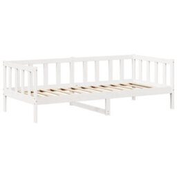 Berkfield Day Bed And Bench Set With Roof Without Mattress White 80X200 Cm - thumbnail 7