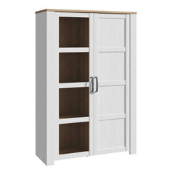 Wyld Haus Bramblecroft White And Natural Oak Display Cabinet 2 Doors - thumbnail 2