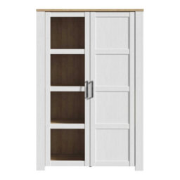 Wyld Haus Bramblecroft White And Natural Oak Display Cabinet 2 Doors - thumbnail 3