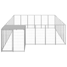 Berkfield Durable Dog Kennel Silver 15.73 M2 Steel