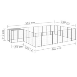 Berkfield Durable Dog Kennel Silver 15.73 M2 Steel - thumbnail 6