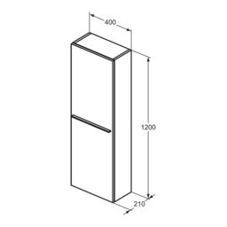 Ideal Standard I.life S Tall Matt Quartz Grey Single Wall-Mounted Bathroom Cabinet (H)120Cm (W)40Cm - thumbnail 8