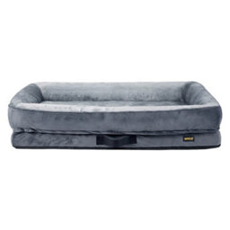 Skylos Dog Bed Xxl Orthopedic Dog Bed 4.0In Egg Crate Foam Flannel Grey - thumbnail 3
