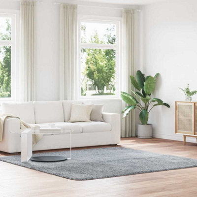 Vidaxl Shaggy Rug High Pile Navarra Light Grey 240X240 Cm Polyester - image 1