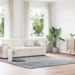 Vidaxl Shaggy Rug High Pile Navarra Light Grey 240X240 Cm Polyester - thumbnail 1