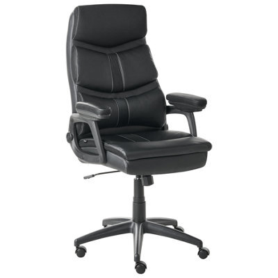 Beliani Executive Chair Ruler Faux Leather Black - image 1