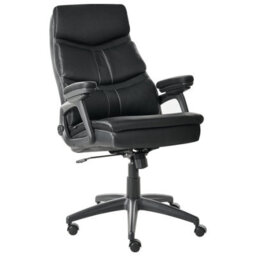 Beliani Executive Chair Ruler Faux Leather Black - thumbnail 4