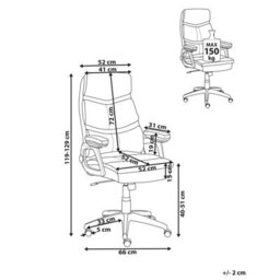 Beliani Executive Chair Ruler Faux Leather Black - thumbnail 3