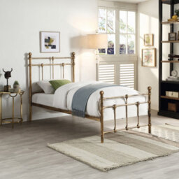 SlumberWorx Bayford Traditional Antique Brass Single Metal Bed Frame - thumbnail 1