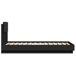 Berkfield Bed Frame With Led Without Mattress Black 75X190 Cm Small Single - thumbnail 7
