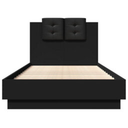 Berkfield Bed Frame With Led Without Mattress Black 75X190 Cm Small Single - thumbnail 6