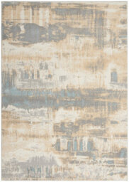 White Modern Easy To Clean Abstract Rug For Living Room, Bedroom - 97Cm X 152Cm - thumbnail 6