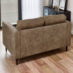 Furniturebox Uk Jenna Brown Faux Leather 2 Seater Sofa - thumbnail 3