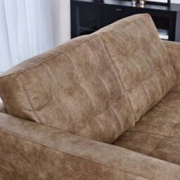 Furniturebox Uk Jenna Brown Faux Leather 2 Seater Sofa - thumbnail 4