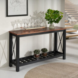 Mercers Furniture Cottage Black Painted Pine Console Table Sideboard Wooden With Storage Shelf 81H X 132W X 36D Cm - thumbnail 1