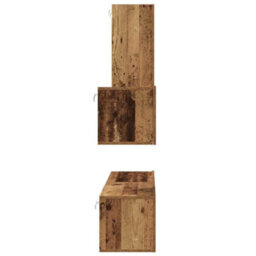 Berkfield Wall Tv Cabinet 4 Pcs Old Wood Medium Engineered Wood - thumbnail 9