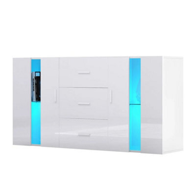 Wooden Sideboard Living Room Tv Stand 2 Doors 3 Drawers Display Cabinet - image 1