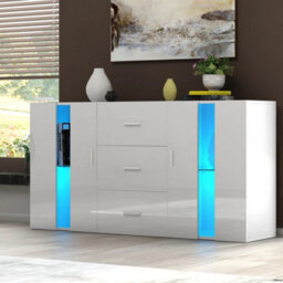 Wooden Sideboard Living Room Tv Stand 2 Doors 3 Drawers Display Cabinet - thumbnail 4