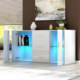 Wooden Sideboard Living Room Tv Stand 2 Doors 3 Drawers Display Cabinet - thumbnail 5