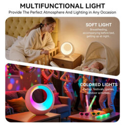 Amorly Rechargeable Kids Rgb Color Changing Lamp, Touch & Remote Control,7 Colors,9 Light Modes,5 Brightness Levels, Timer Function - thumbnail 7