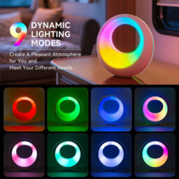 Amorly Rechargeable Kids Rgb Color Changing Lamp, Touch & Remote Control,7 Colors,9 Light Modes,5 Brightness Levels, Timer Function - thumbnail 2