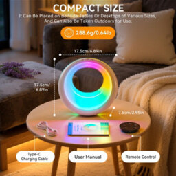 Amorly Rechargeable Kids Rgb Color Changing Lamp, Touch & Remote Control,7 Colors,9 Light Modes,5 Brightness Levels, Timer Function - thumbnail 8
