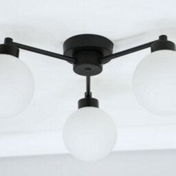 Valuelights Jonah 3 Way Matt Black Ceiling Light Fitting With Globe Shades For Living Room Hallway - Led Bulbs Included - thumbnail 4