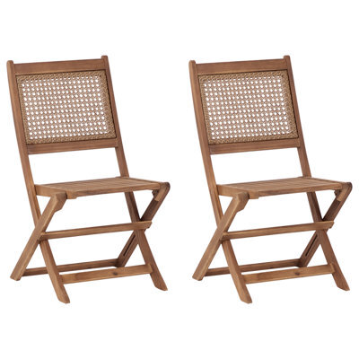 Beliani Set Of 2 Garden Chairs Paraggi Certified Acacia Wood Dark Brown - image 1