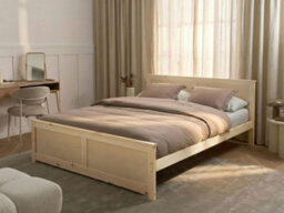 Beliani Bed Pine Wood Dauphin 160 X 200 Cm (Eu King Size) Light Brown - thumbnail 2