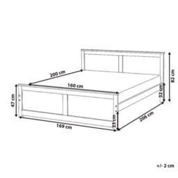 Beliani Bed Pine Wood Dauphin 160 X 200 Cm (Eu King Size) Light Brown - thumbnail 3