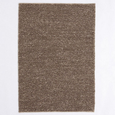 Delilah Mottled Taupe Plain Wool Rug-120Cm X 170Cm - image 1