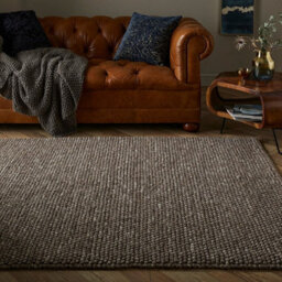 Delilah Mottled Taupe Plain Wool Rug-120Cm X 170Cm - thumbnail 2
