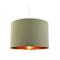 Happy Homewares Contemporary Olive Cotton 10 Table/pendant Lampshade With Shiny Copper Inner - thumbnail 2