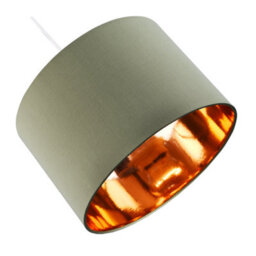 Happy Homewares Contemporary Olive Cotton 10 Table/pendant Lampshade With Shiny Copper Inner - thumbnail 4