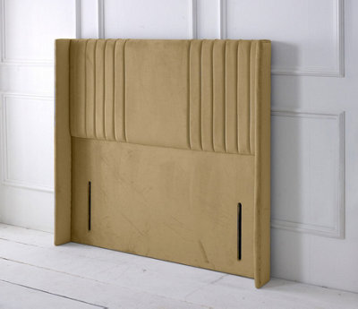"Adore Designs Florence Winged Plush Velvet 3Ft Single 50"" Floor Standing Headboard - Coffee"