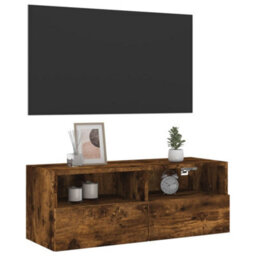 Berkfield Tv Wall Cabinet Smoked Oak 80X30X30 Cm Engineered Wood - thumbnail 5