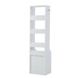 2 Drawers+4 Shelves Bedside Table Nightstand Cabinet Bedroom Storage  Shelf Keys Locked Drawers - thumbnail 1