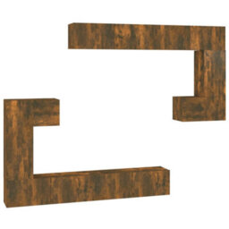 Berkfield Wall-Mounted Tv Cabinet Smoked Oak Engineered Wood - thumbnail 2