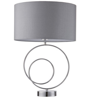 Pagazzi Lighting Pagazzi Links Chrome Table Lamp With Grey Shade - image 1