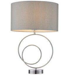 Pagazzi Lighting Pagazzi Links Chrome Table Lamp With Grey Shade - thumbnail 2