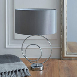 Pagazzi Lighting Pagazzi Links Chrome Table Lamp With Grey Shade - thumbnail 6